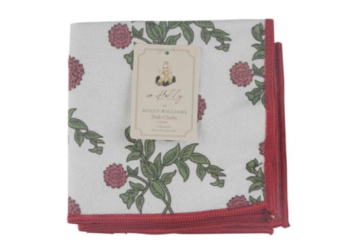 Holly Williams Red Floral Dishcloth Set