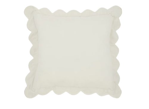 Holly Williams Reversible Scalloped Throw Pillow Brown And Ivory