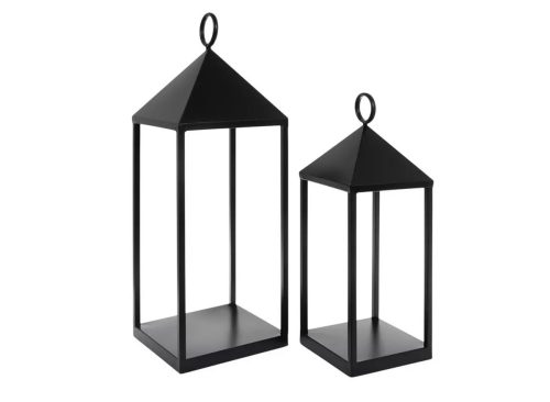 Industrial Open Metal Lantern Set