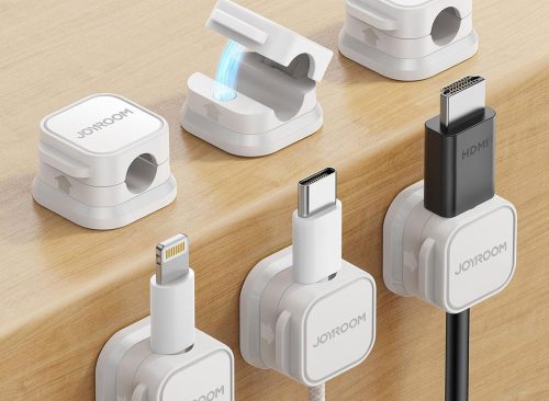 JOYROOM 6 Pack Magnetic Cable Clips, Cord Organizer Adhesive Wire Holder | Home Nightstand Office Desk Accessories, Car Wall Organization, Phone Charger