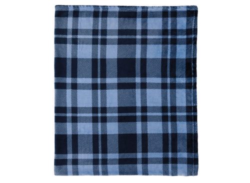 Kirkton House 50x60 Plush Throw (Tween), Navy, Plaid