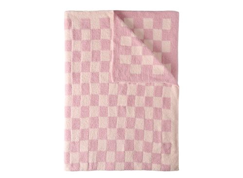Kirkton House Ultra Cozy Knit Throw Pink Checkerboa.jpg