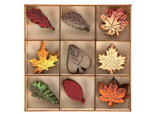 Leaf Painted Wood Shapes