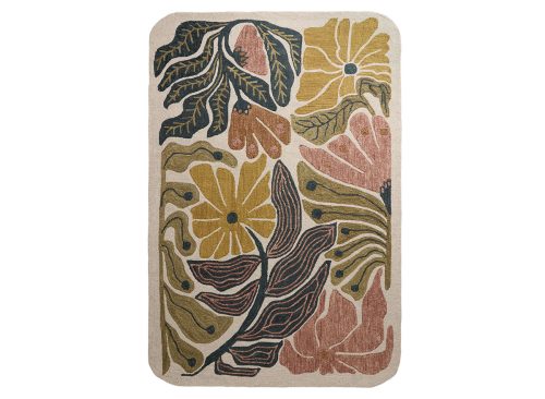 Lucia Multicolor Floral Tufted Wool Rounded Area Rug
