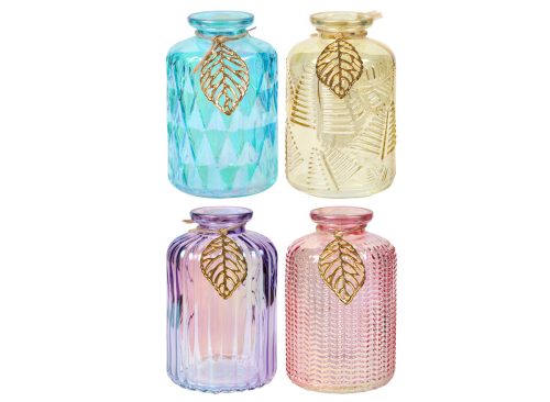 Lustre Glass Bottles with Carved Designs