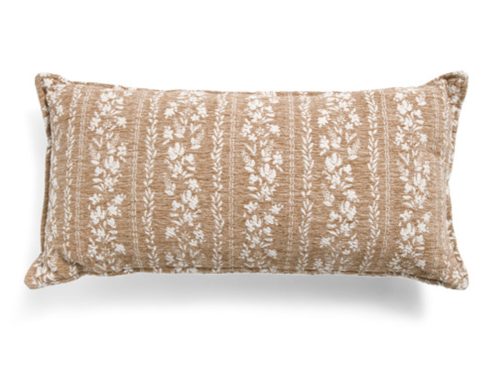 MADE IN INDIA 14x28 Floral Striped Wallpaper Lumbar Pillow