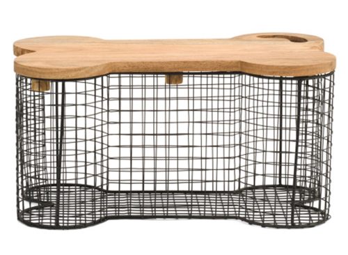 MADE IN INDIA Small Pet Toy Storage Bin With Wooden Lid