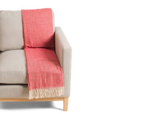MADE IN ITALY Made In Italy Waffle Knit Fringe Throw