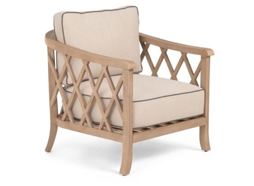 MADE IN VIETNAM 28x27 Outdoor Eucalyptus Wood Accent Chair