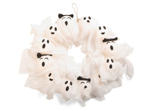 MARTHA STEWART 24in Led Gauze Ghosts Wreath