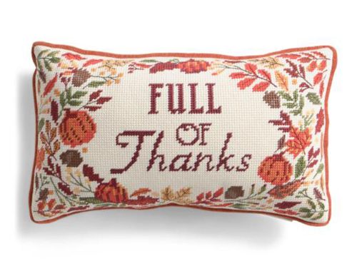 MARTHA STEWART 9x15 Needlepoint Full Of Thanks Pillow