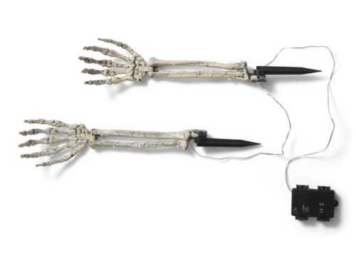 MARTHA STEWART Set Of 2 18in Outdoor Safe Lighted Skeleton Hands With Stakes