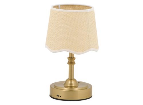 MERKURY 10in Scalloped Fabric Shade Rechargeable Lamp