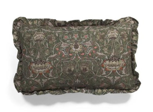 MORRIS & CO. 14x24 Lodden Floral Print Embroidered Ruffle Lumbar Pillow