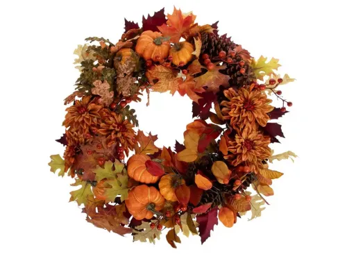 Maple, Oak & Pumpkin Wreath