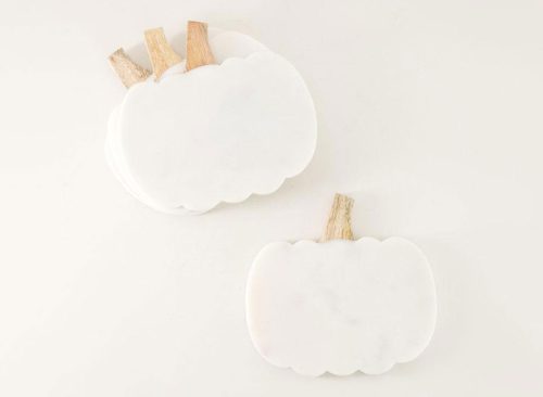 Marble Pumpkin Coasters Set Of 4