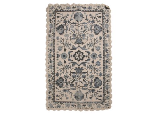 NEEDLECRAFT COLLECTION 27x45 Printed Cotton Bath Rug With Crochet Border