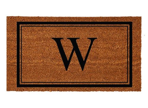Niarcos 28" x 16" Non-Slip Monogram Coir Outdoor Door Mat