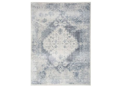 Nourison Astra Machine Washable 6'7" x 9' Blue Ivory Vintage Indoor Flatweave Rug