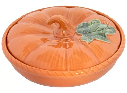 Orange Pumpkin Ceramic Pie Dish