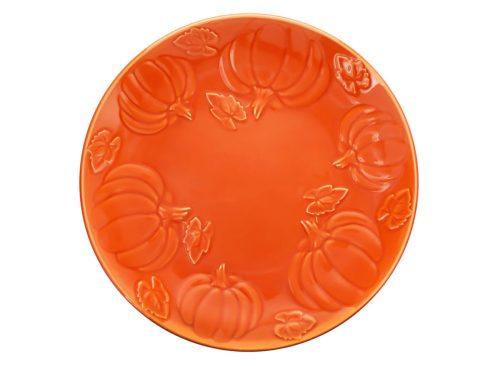 Orange Pumpkin Embossed Plate