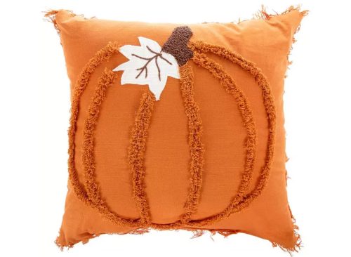 Orange Tufted Pumpkin Pillow