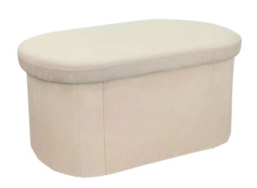 Oval Velvet Ottoman