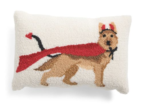 PEKING HANDICRAFT 12x18 German Shepherd Devil Costume Pillow