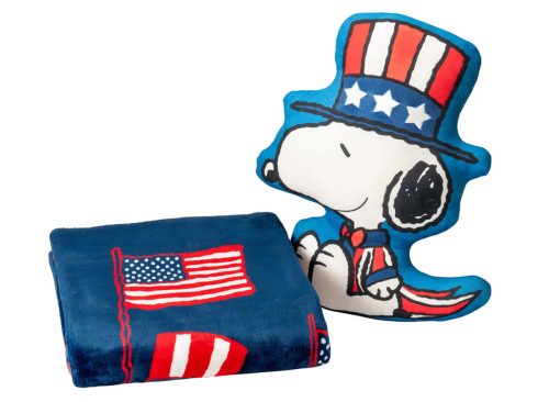 Peanuts Old Glory Cloud Throw Blanket and Plush Set