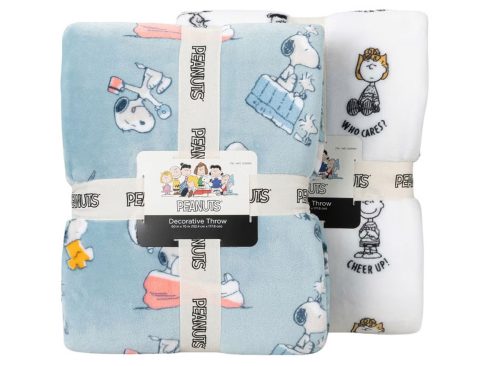 Peanuts Printed VelvetLoft Throw, 2-pack