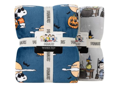 Peanuts Printed VelvetLoft Throw, Harvest 2-pack