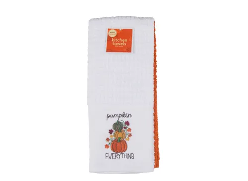 Perfect Harvest Halloween Pumpkin Embroidered Kitchen Towels