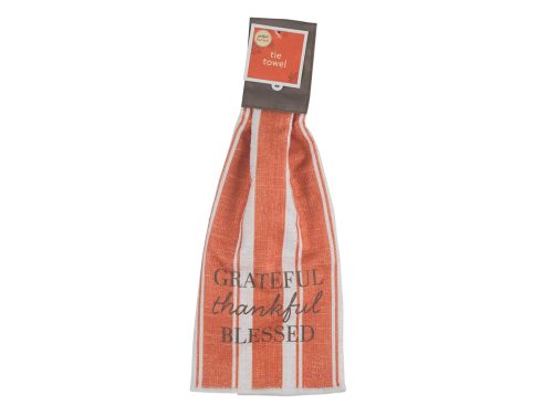 Perfect Harvest Halloween Striped Printed Tie Towel