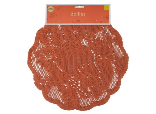 Perfect Harvest Orange Round Shaped Doilies
