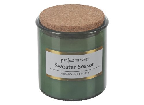 Perfect Harvest Sweater Season Scented Jar Candle with Cork Lid, 6 oz