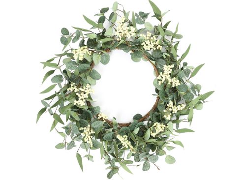  Pinkpum 20'' Eucalyptus Wreath for Front Door Porch Decor, Spring Summer