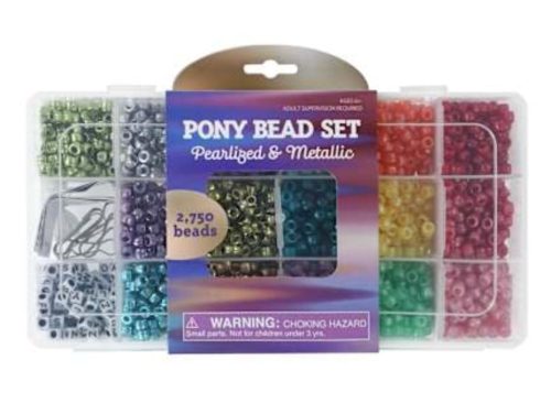 Pony Pearlized & Metallic Bead Set