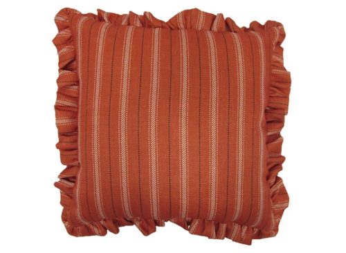 Red Shed 16 in. Basic Ticking Stripe Throw Pillow, Terra
