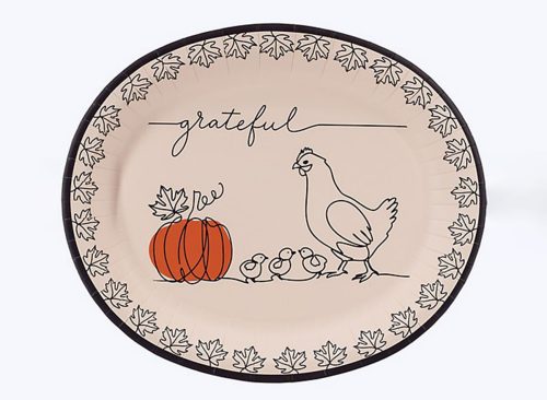 Red Shed Oval Grateful Paper Platter, 12 in., 10 pk