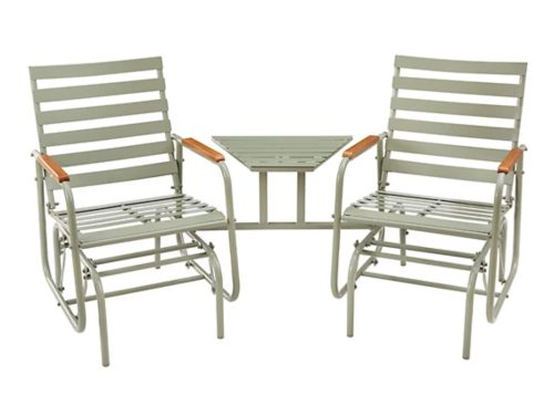 Red Shed Riverside 72.83 in. Double Glider with Table, Green