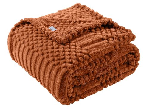 Rust Throw Blanket - Soft & Fluffy Fleece, Cute & Aesthetic, Perfect for Sofa, Couch, Chair, Bed, Living Room & Bedroom, All-Season Use