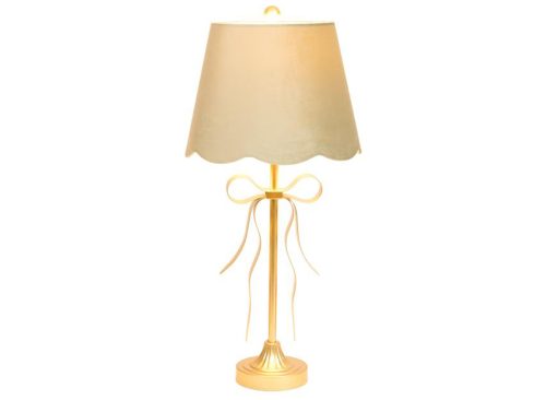 SHABBY CHIC 29in Bow Metal Lamp With Scalloped Shade