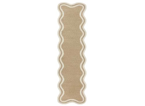 Scalloped Ivory Border Outdoor Runner, 2x7