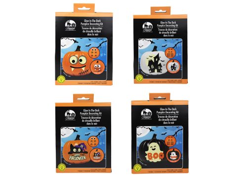 Seasonal Collection DIY Glow-In-The-Dark Pumpkin Decorating Kit, Assorted Styles