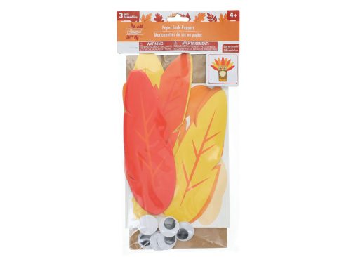  Seasonal Collection Paper Sack Puppet, 3-pc Pack