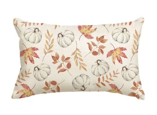 Sm:)e Maple Leaves Pumpkin Fall Pillow Cover 12x20 Inch , Cushion Covers for Sofa Seasonal Home Decor, Orange