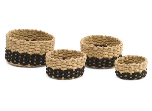 TAYLOR MADISON DESIGNS Set Of 4 Round Woven Baskets