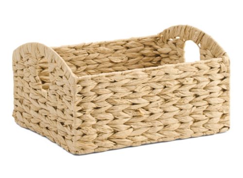 TRADEMARK 16x11x7 Large Natural Paper Bin With Round Cut Out Handles