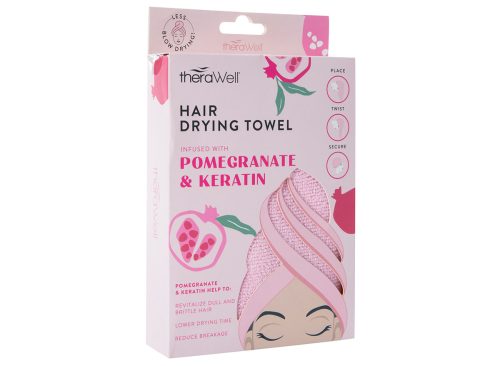 Therawell® Twirly Hair Drying Towel - Pomegranate & Keratin