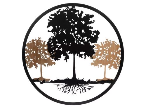 Three Trees Round Metal Wall Decor